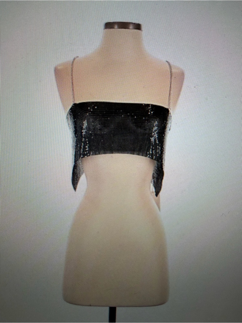 DA VEAMOR Black Sequin Chain-Strap Cropped, Bandeau SZ MEDUIM, NWT